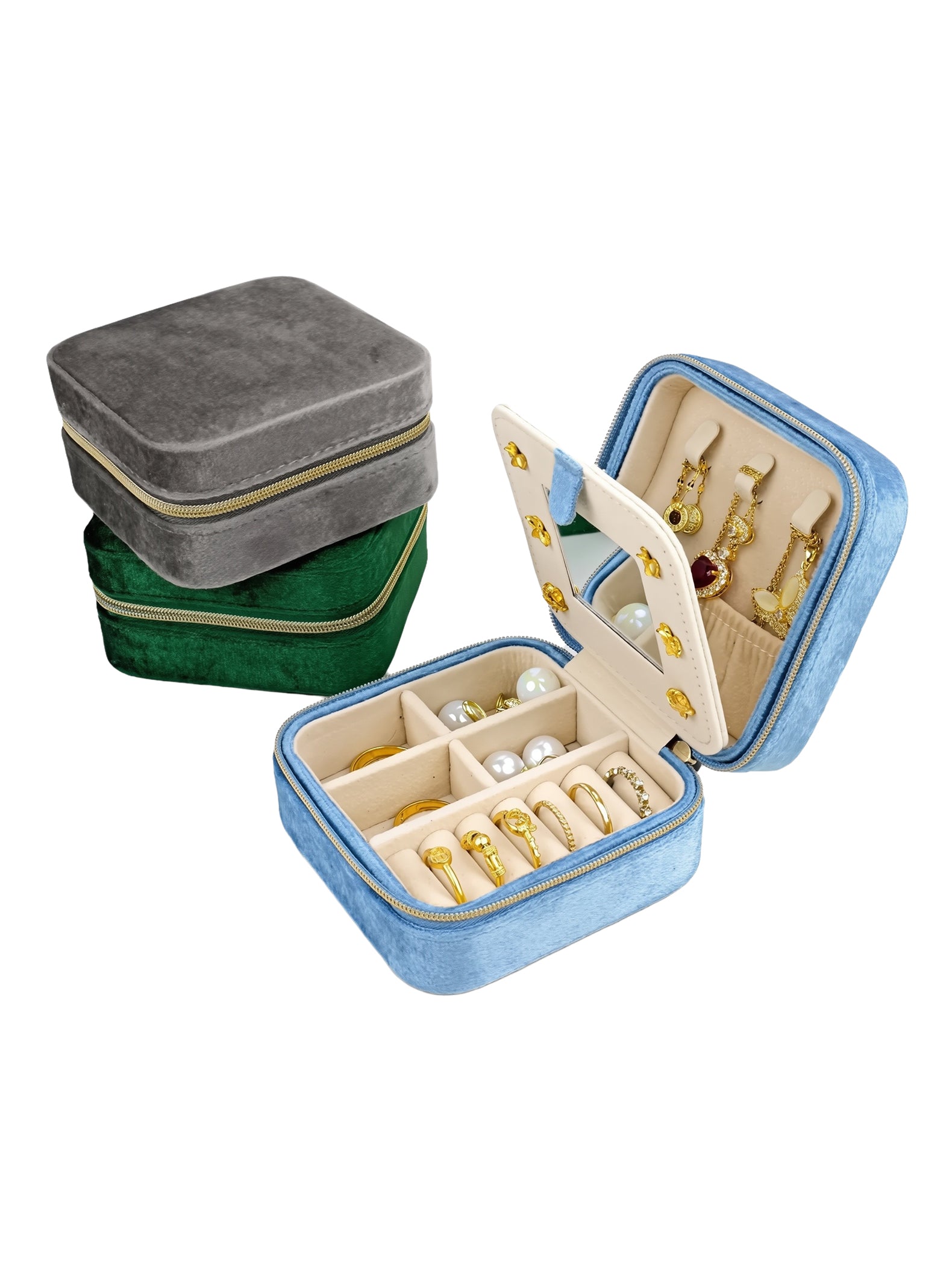 Velvet Travel Jewelry Box
