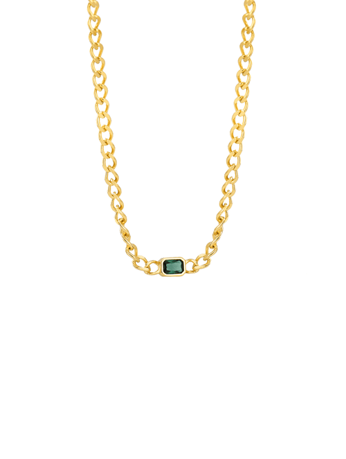 Vintage Cubic Zirconia Cuban Chain Necklace