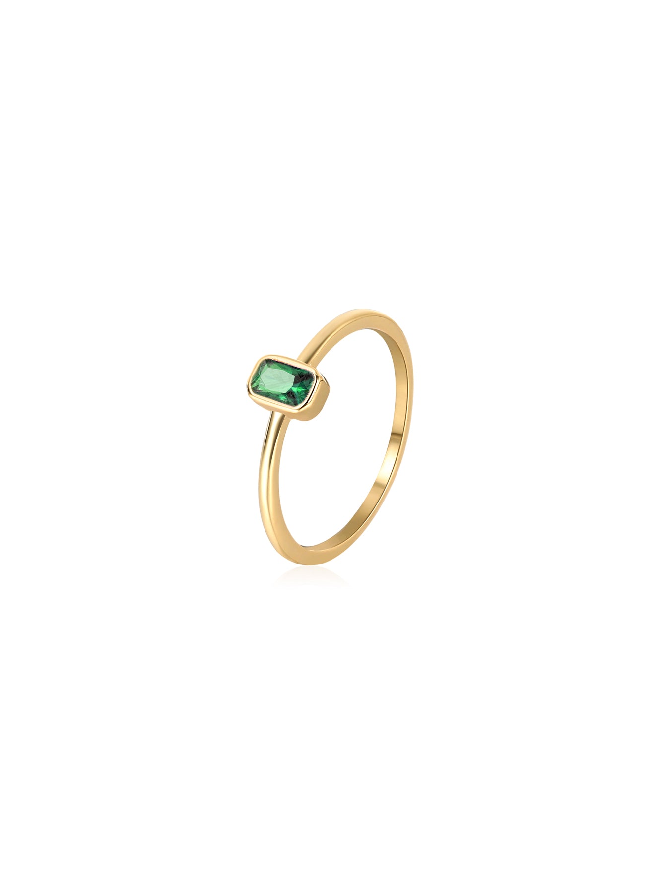 Minimalist Rectangle Cubic Zirconia Solitaire Ring
