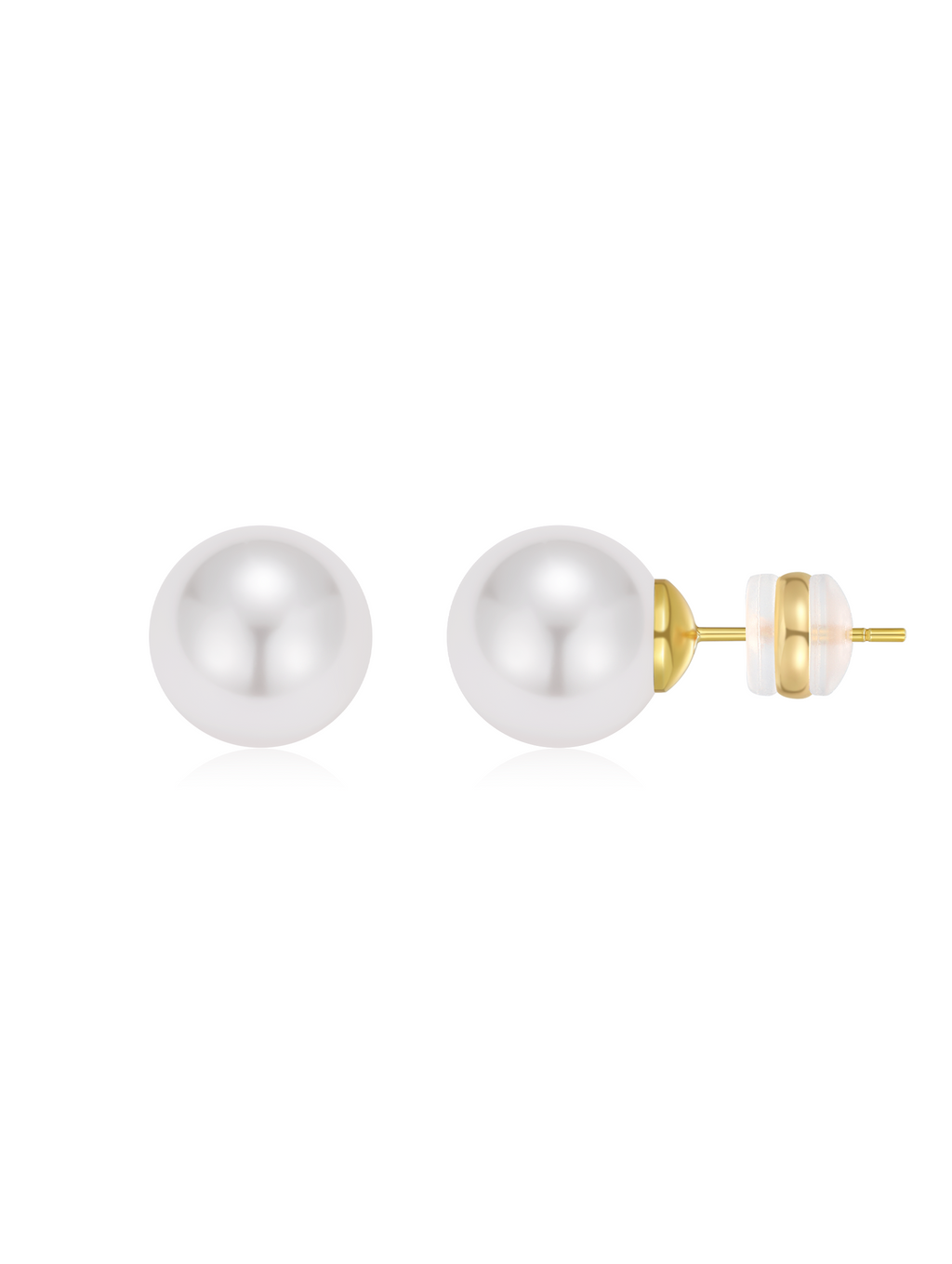 12mm Lustrous Faux Pearls Stud Earrings