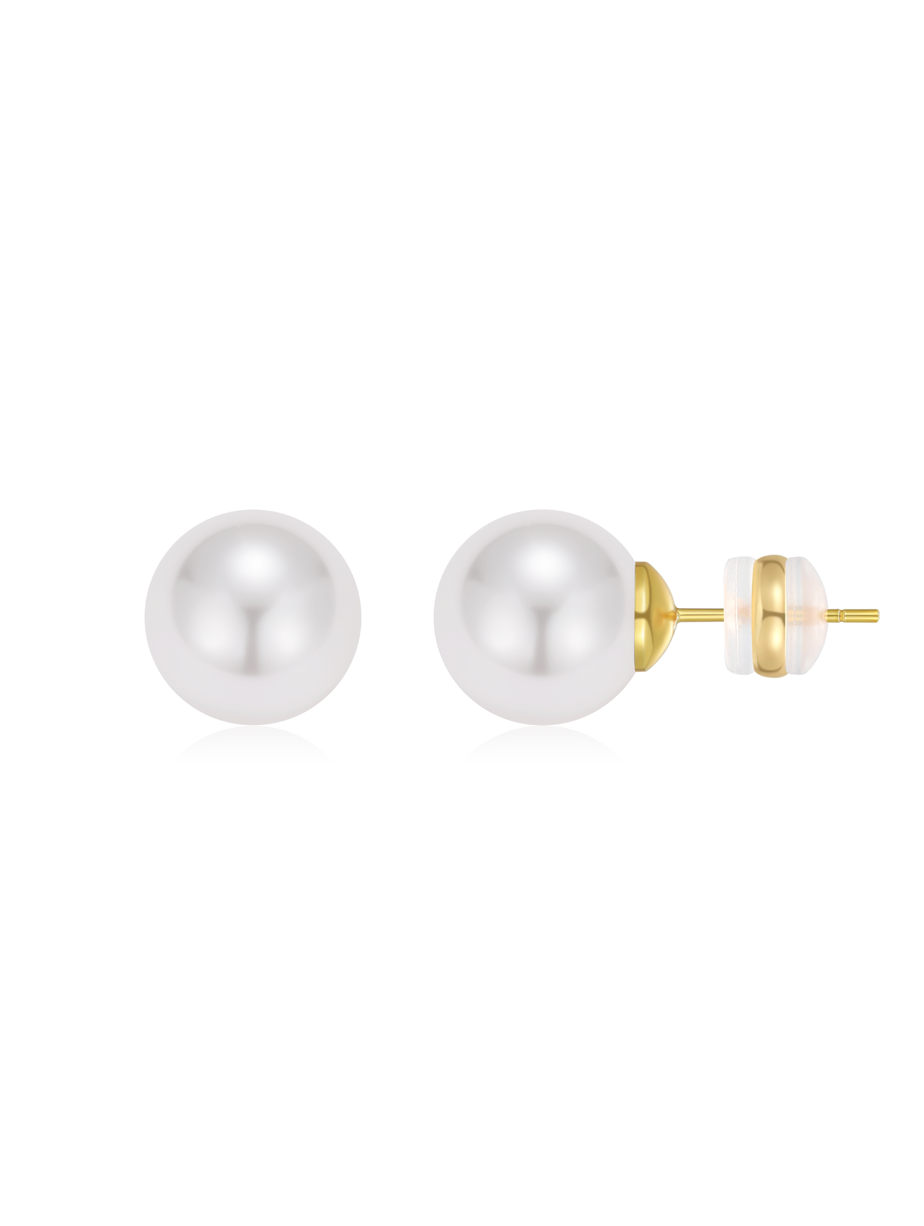 12mm Lustrous Faux Pearls Stud Earrings
