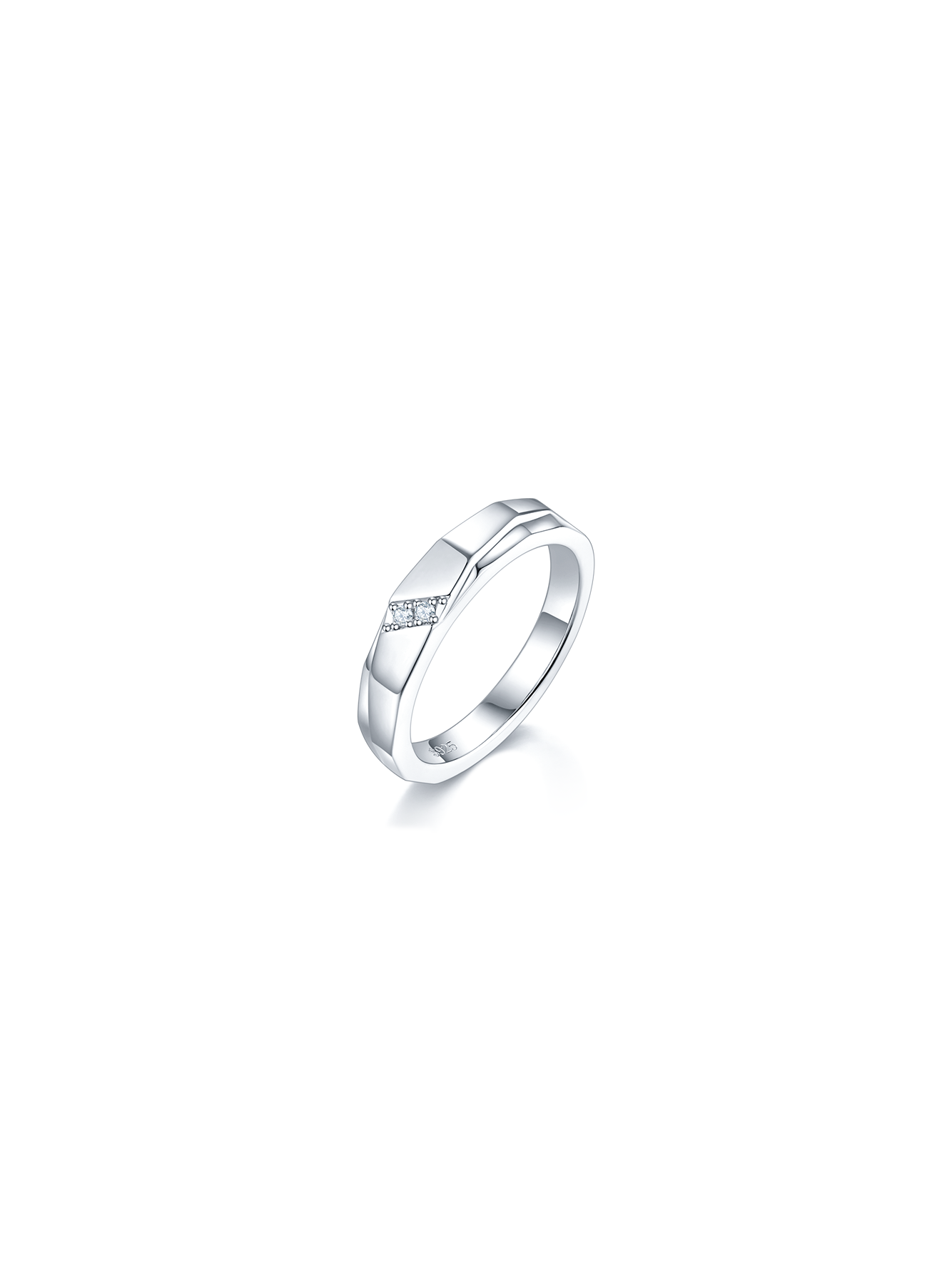 Men's Minimalist Moissanite Promise Band Ring