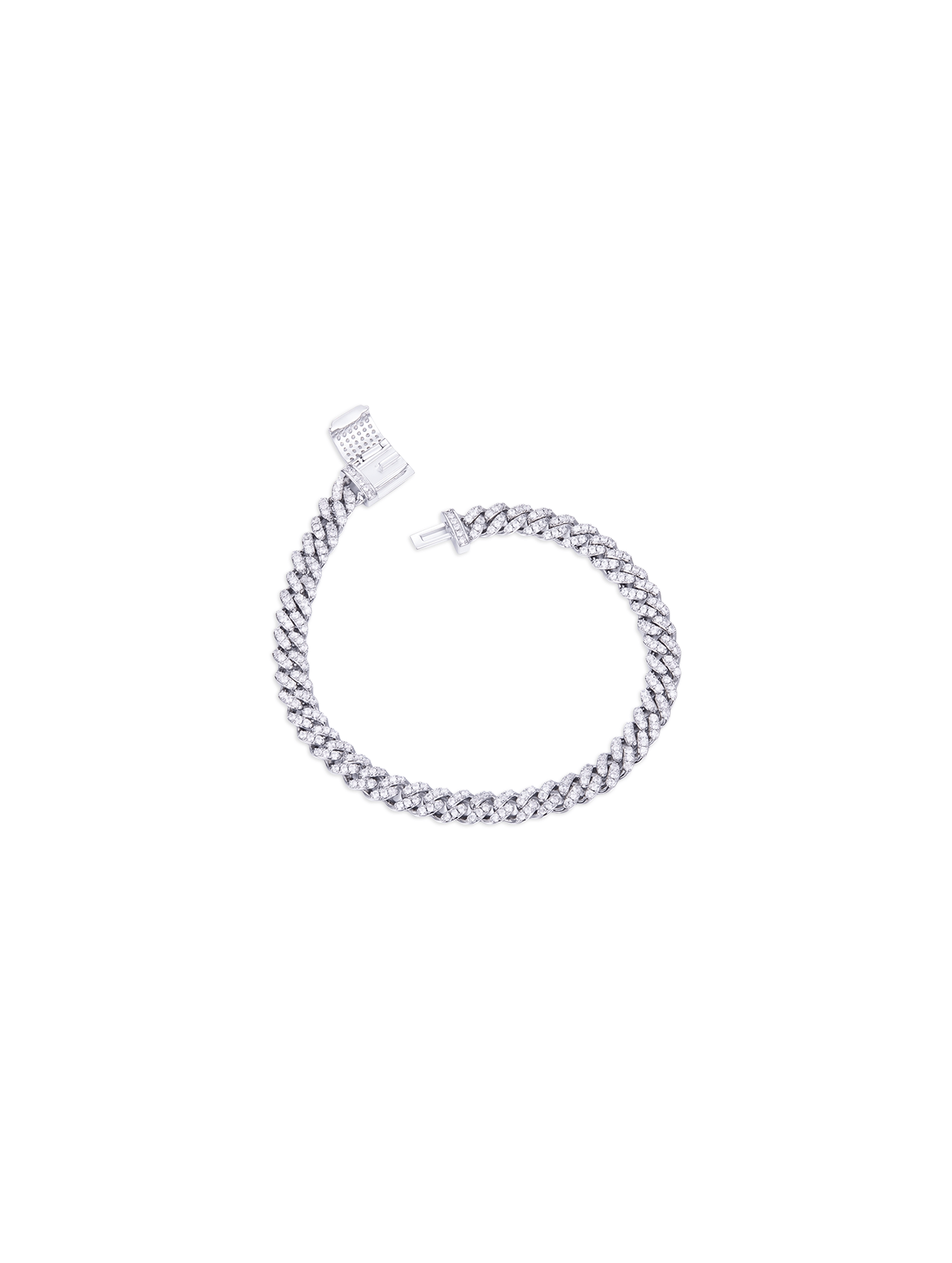 6mm Width Moissanite Cuban Link Bracelet