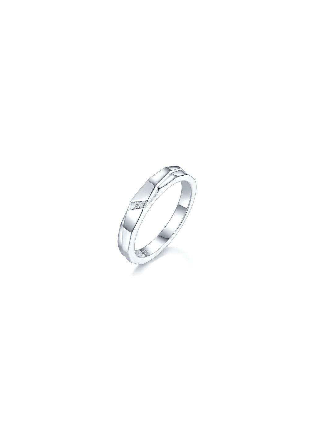 Men's Minimalist Moissanite Promise Band Ring