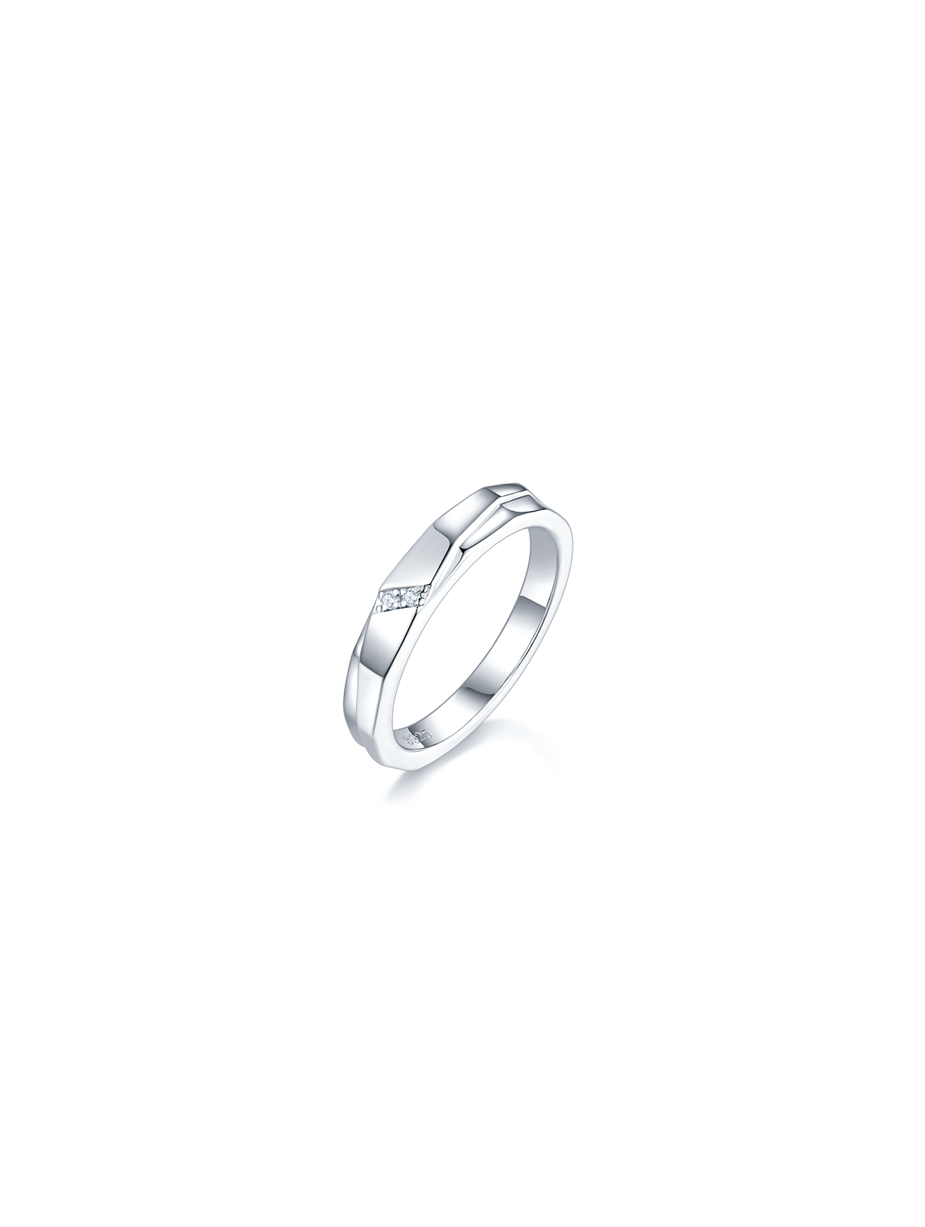 Men's Minimalist Moissanite Promise Band Ring