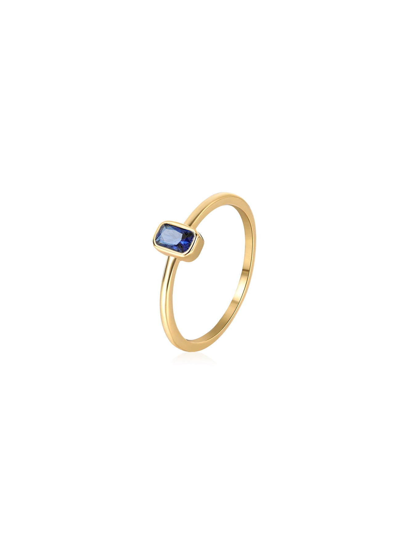 Minimalist Rectangle Cubic Zirconia Solitaire Ring